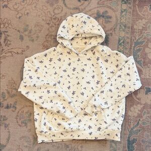 Demitra Collection Aeropostale Cream and Purple Floral Hoodie